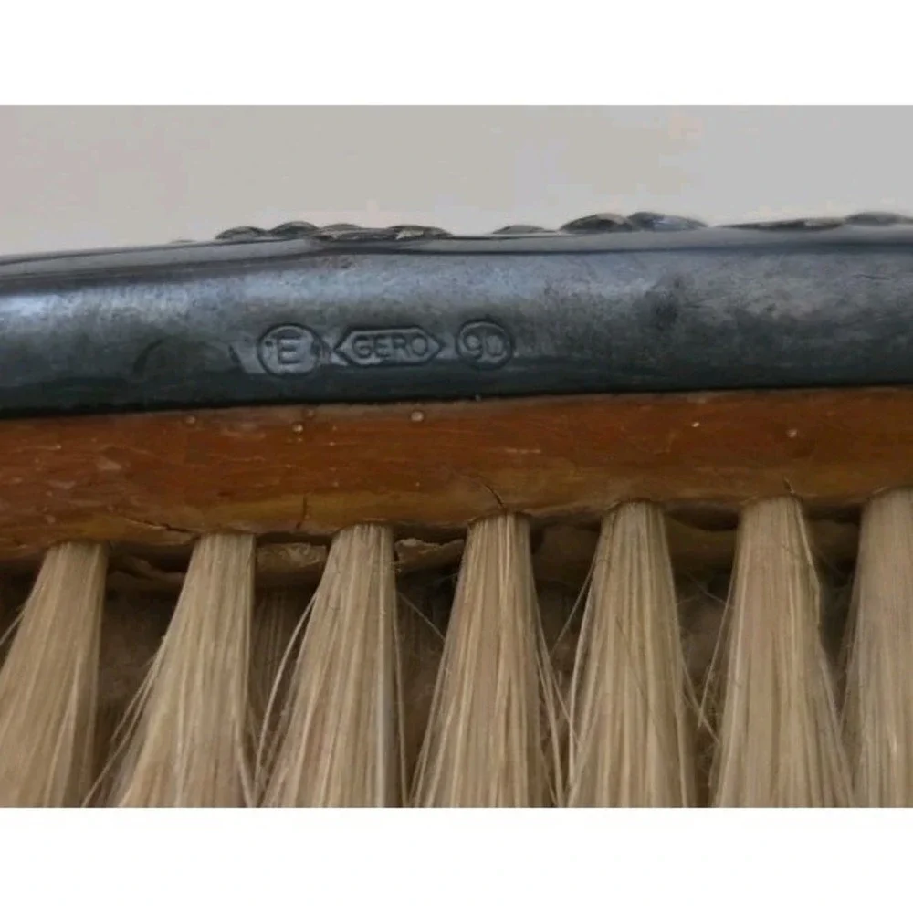 Antique Gero 90 Silverplate Floral Clothes Brush Dutch Vanity Grooming Brush